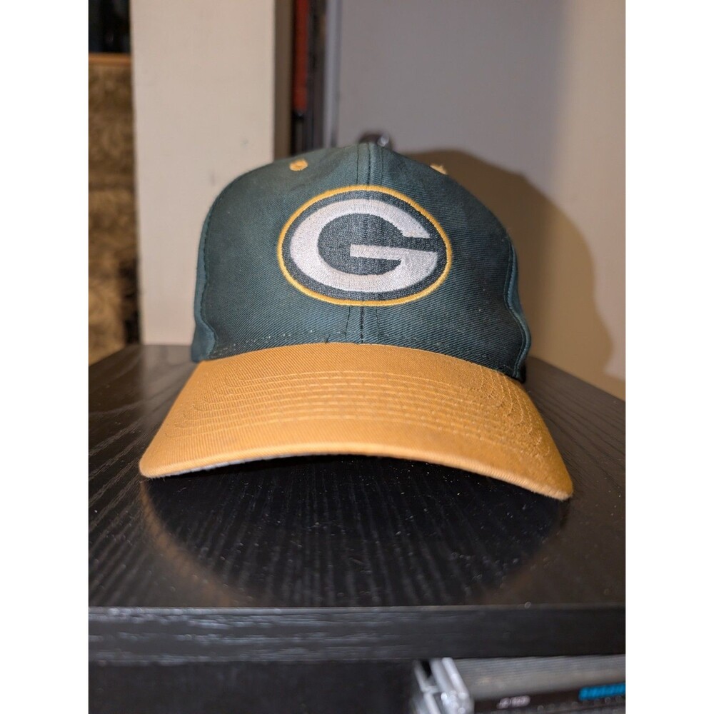 Vintage Green Bay Packers Hat Cap Snapback Green Logo 7 Official NFL 90s
